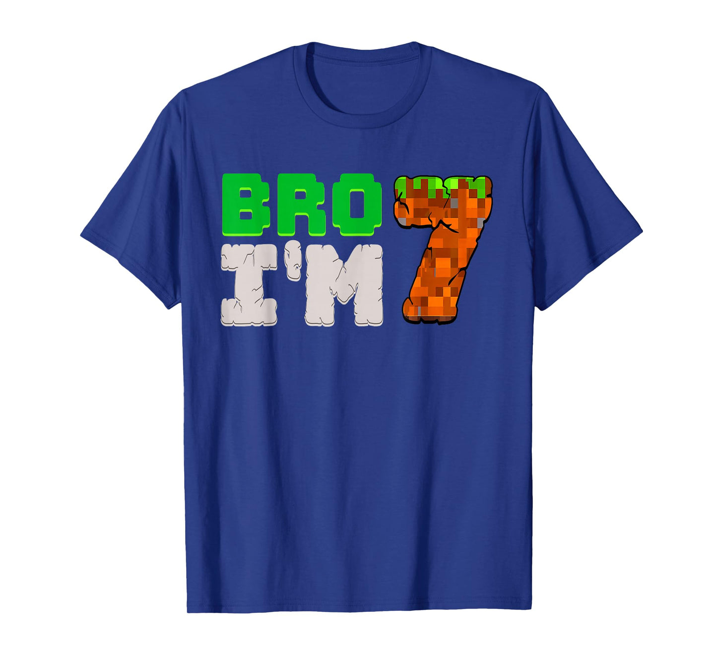 Birthday Boy 7th Birthday I'm 7 Year Old Gamer Pixel Number T-Shirt