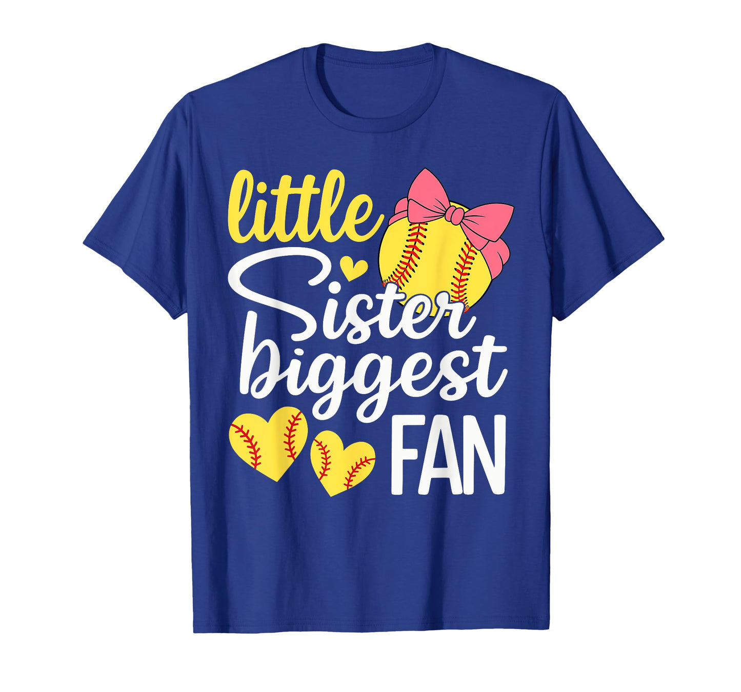 Softball Little Sister Biggest Fan Softball Sister Toddler T-Shirt