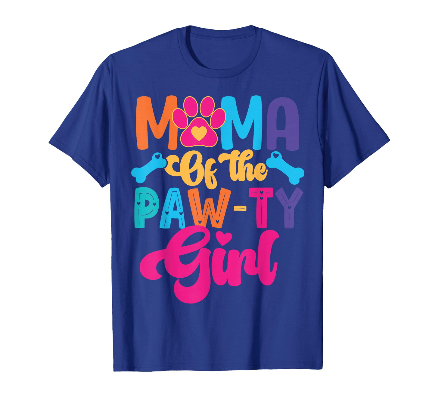 Mama Of The Birthday Girl Dog Paw Family Matching Party T-Shirt