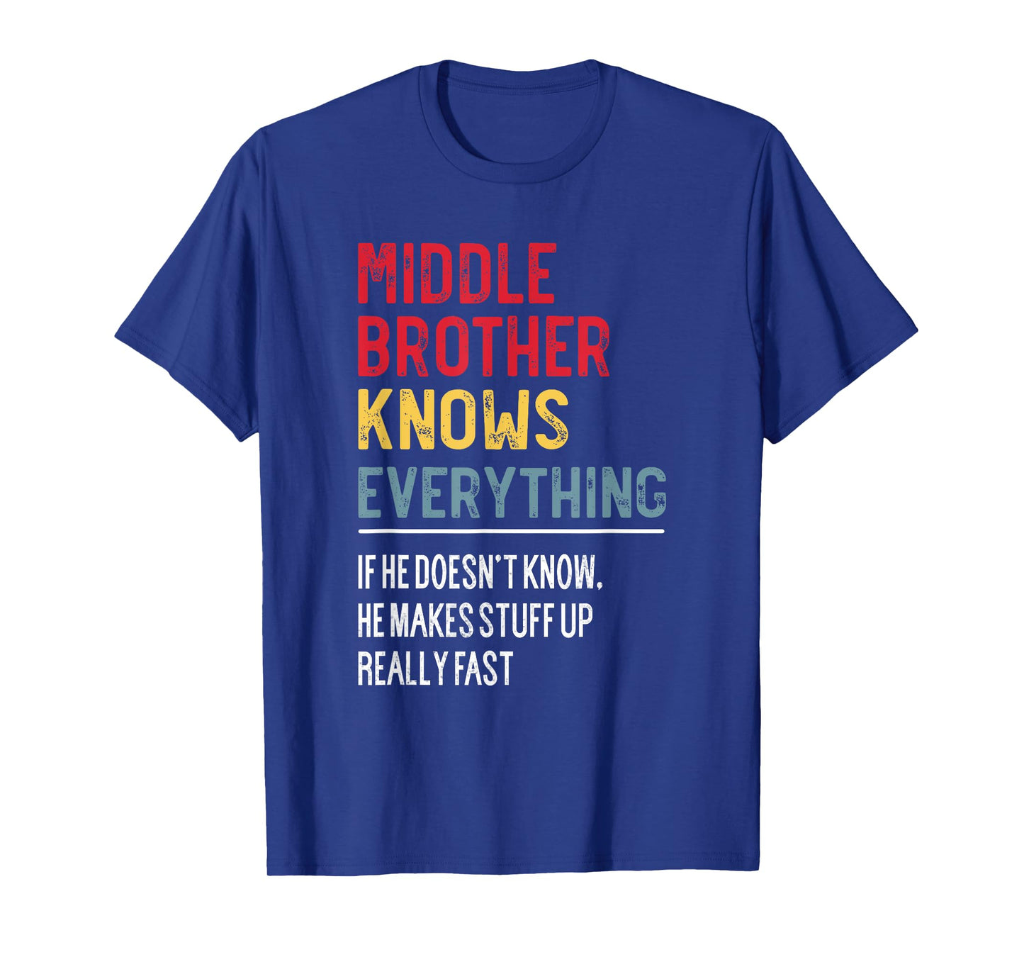 Funny Middle Brother Knows Everything Father's Day T-Shirt