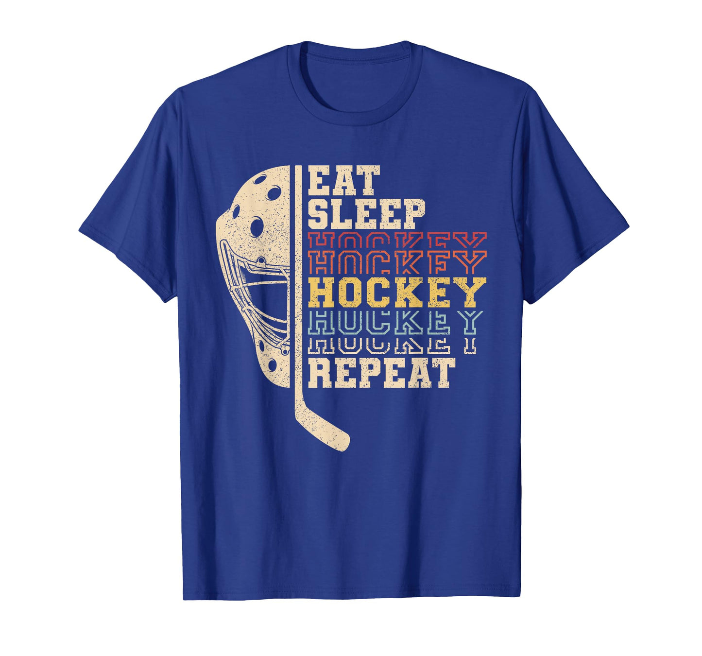 Eat Sleep Hockey Repeat Men Boys Kid Funny Ice Hockey Player T-Shirt