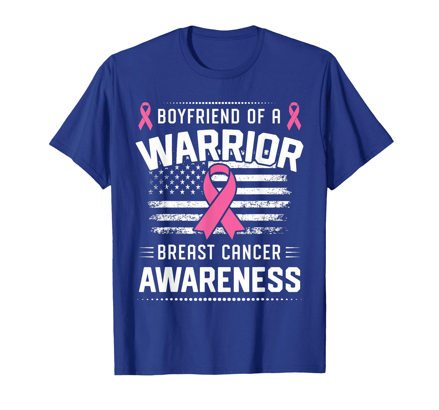 Boyfriend Of A Warrior Breast Cancer Awareness Boyfriend T-Shirt