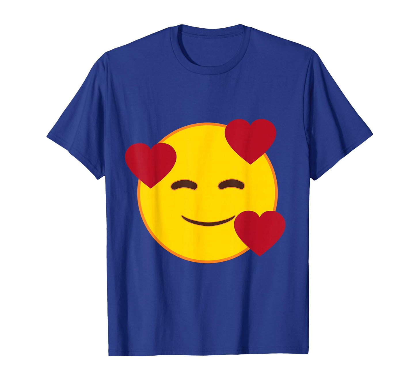Official Emoji Floating Hearts Yellow Smile Face T-Shirt