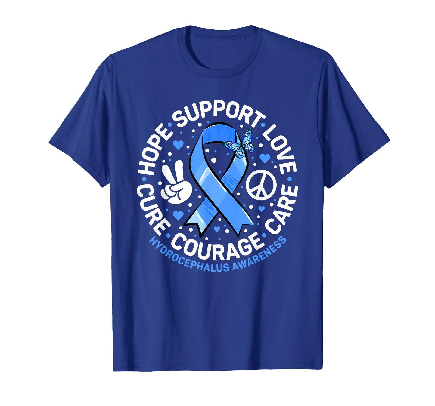 Hydrocephalus Support Blue Ribbon Hydrocephalus Awareness T-Shirt