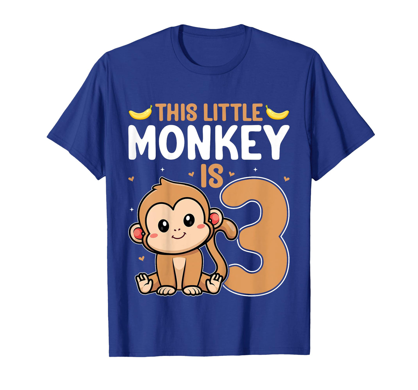 This Little Monkey Is 3 Kids Toddler 3rd Birthday Party T-Shirt