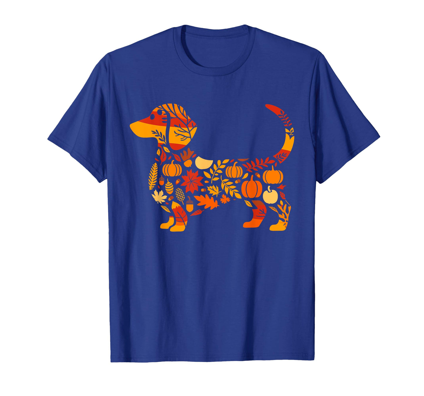 Autumn Pumpkin Fall Dachshund Thanksgiving Womens Mens Kids T-Shirt