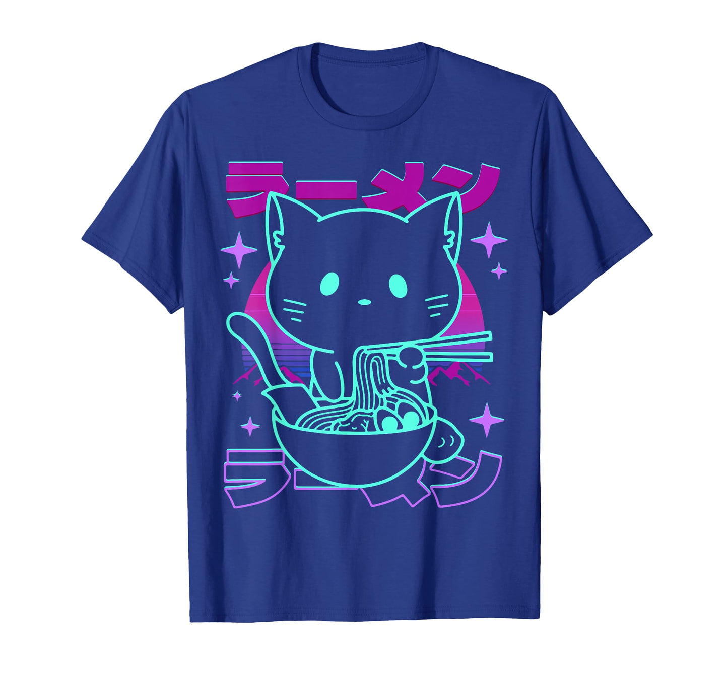 Anime Ramen Cat Retro Japanese Noodles Aesthetic Kawaii cat T-Shirt