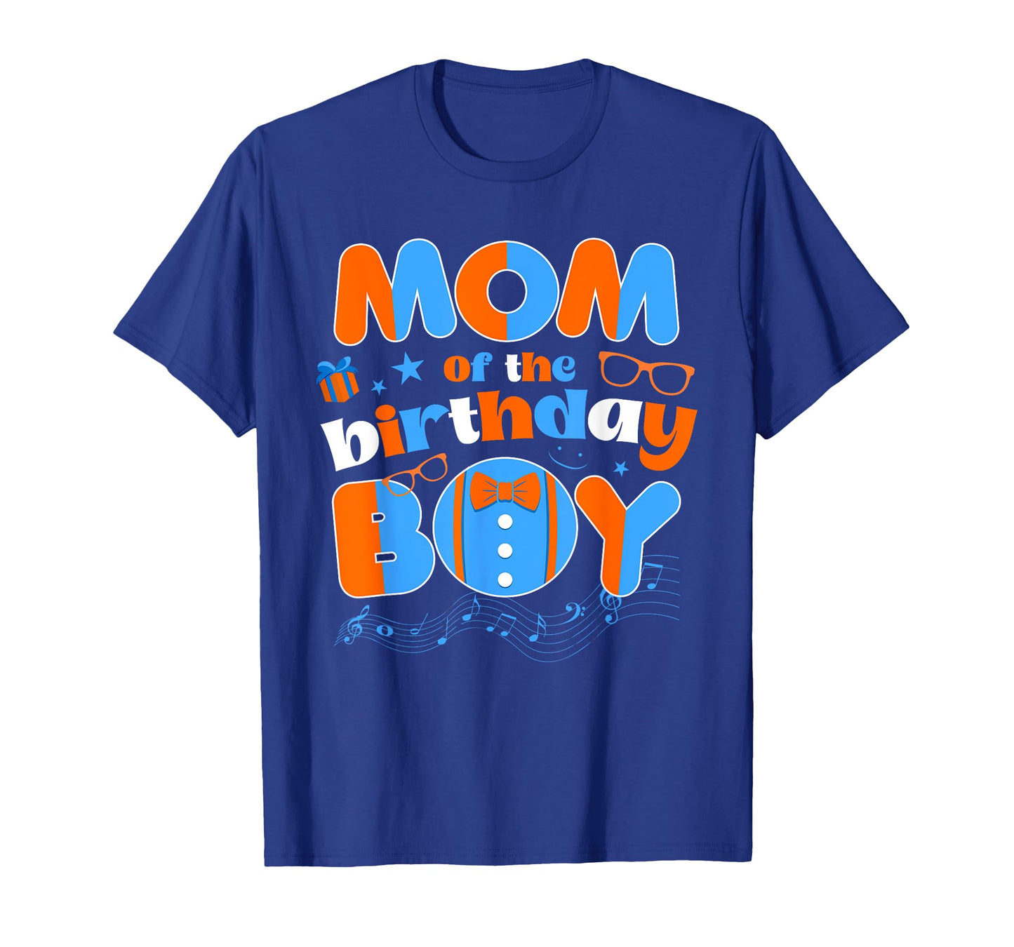 Mom Of The Birthday Boy Matching Family Blippy Funny T-Shirt