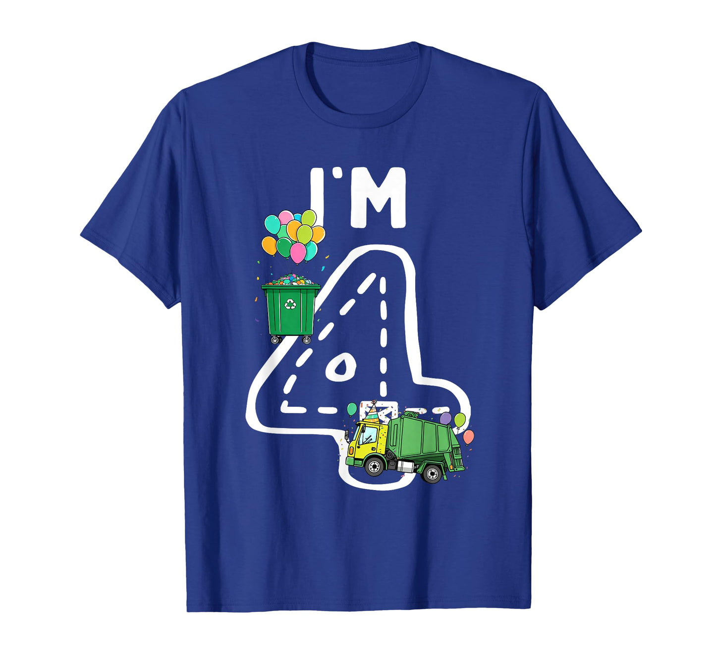 I'm 4 Four Years Old Garbage Truck 4th Birthday Boy Kids T-Shirt