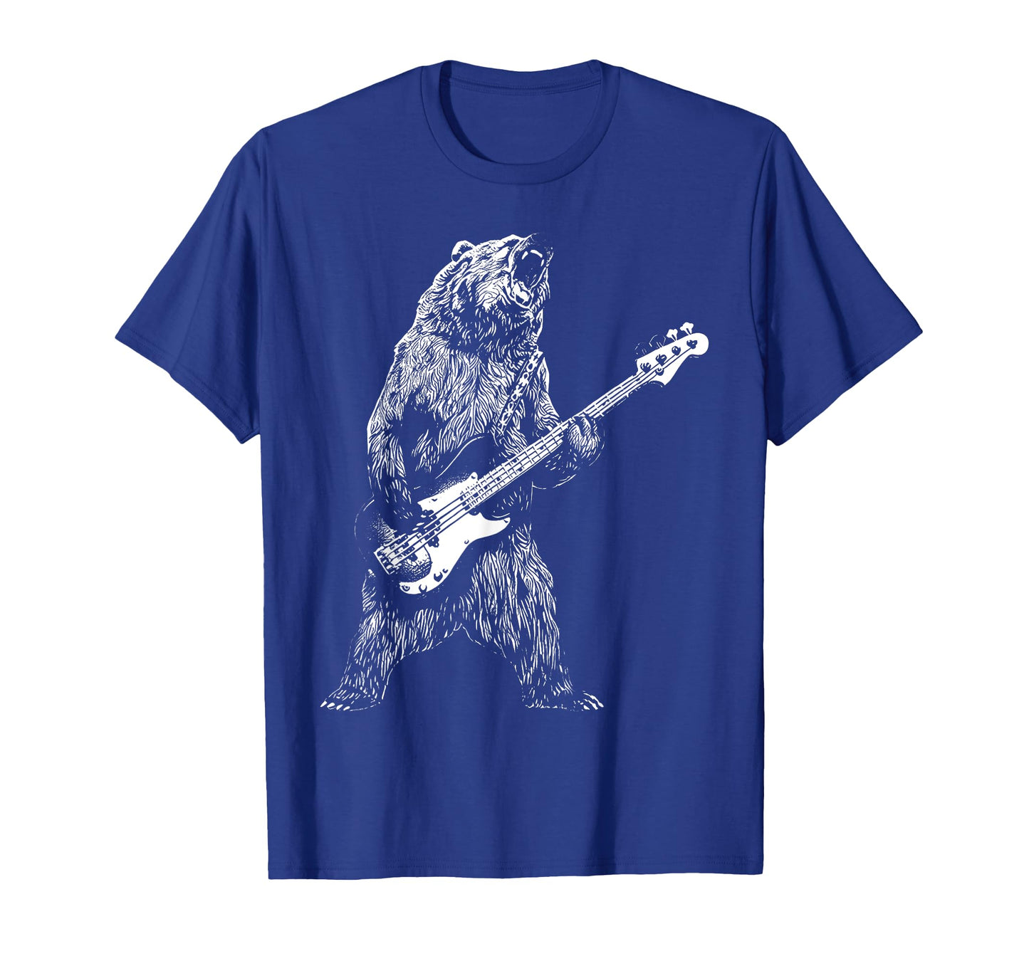 Bear Playing Bass Guitar Shirt for Men Animal Playing Guitar T-Shirt