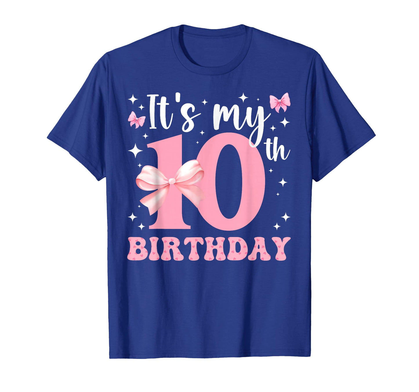 Groovy It's My 10th Birthday Cute Coquette Bow Birthday Girl T-Shirt