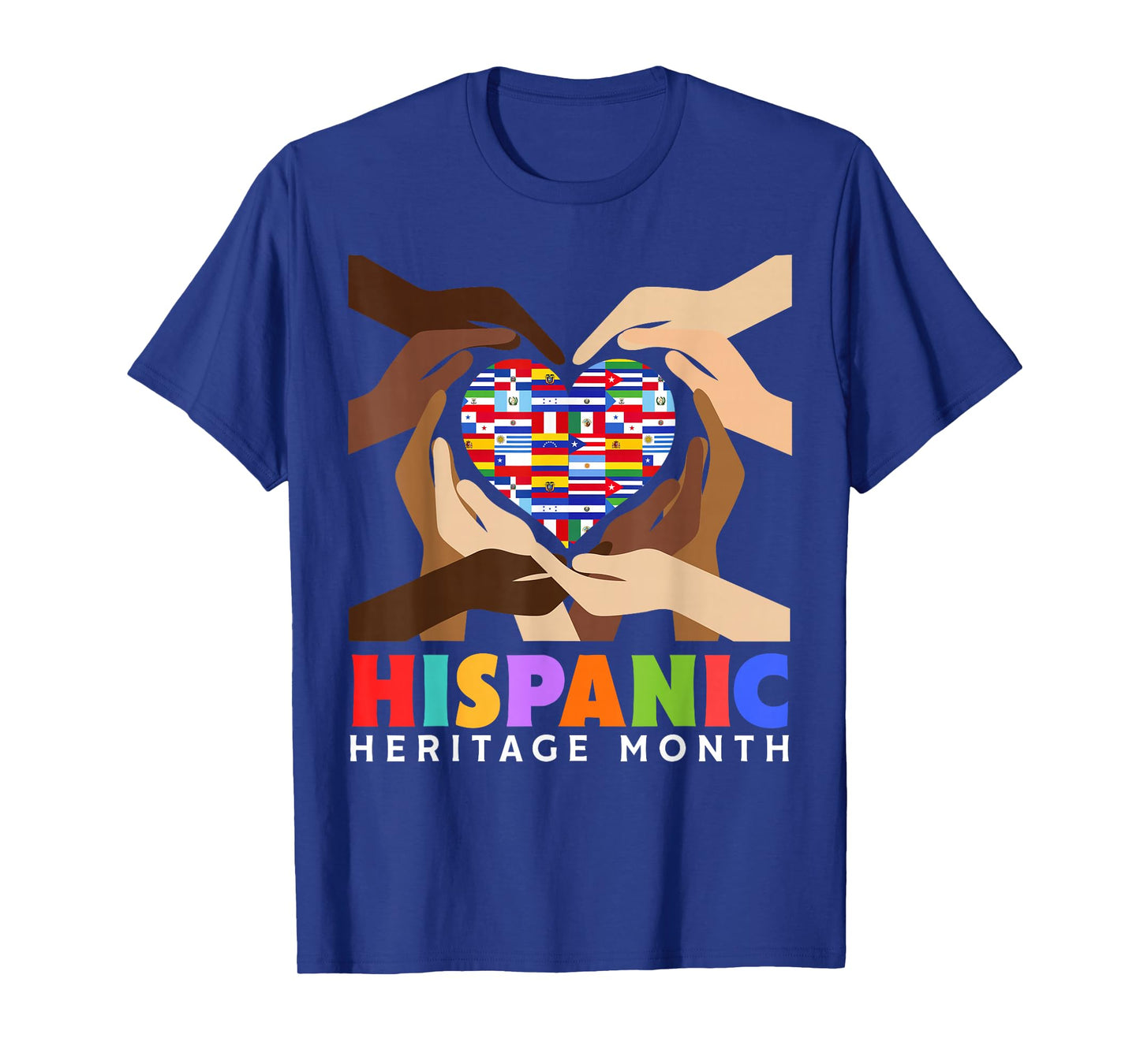 Hispanic Heritage Month All Countries Heart Hands T-Shirt