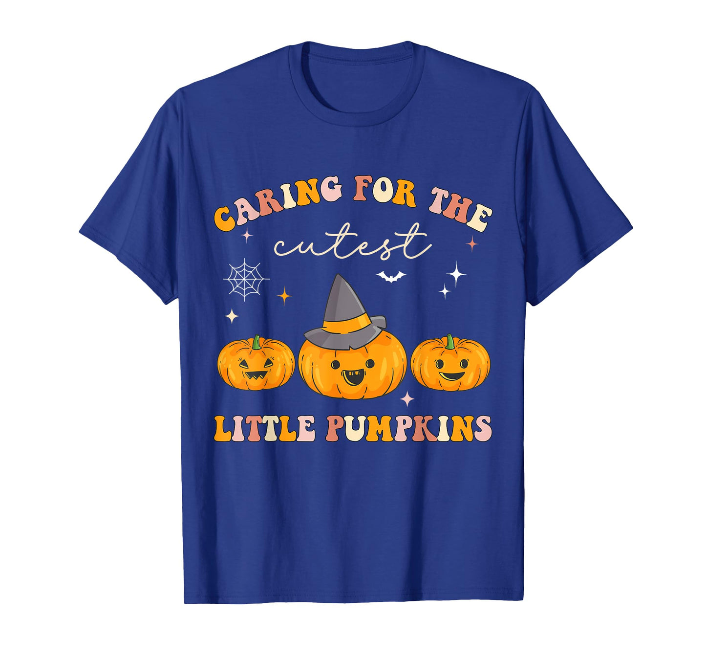 Caring For Cutest Little Pumpkins Pediatric Nurse Halloween T-Shirt