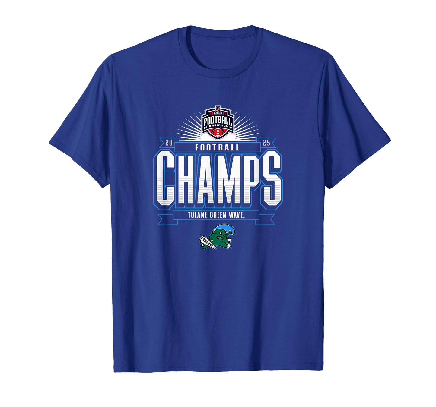 Tulane Green Wave AAC Champs 2025 Football Locker Room T-Shirt