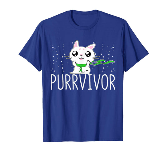 Non Hodgkin Lymphoma Awareness Survivor Cat Purrvivor T-Shirt