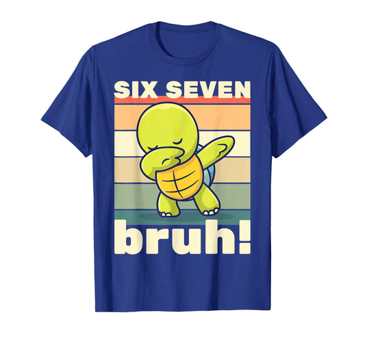 67 Meme Funny Six Seven Bruh Kids Boys Girls Dabbing Turtle T-Shirt