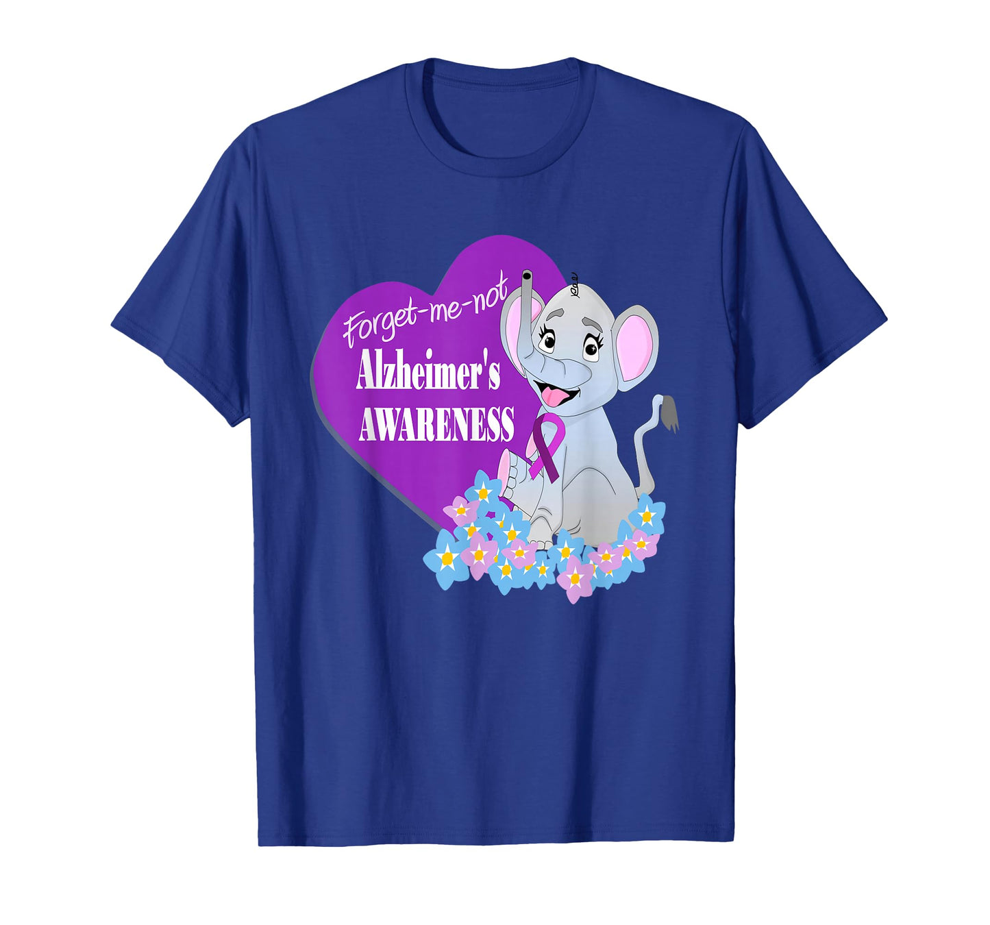 World's Alzheimer's Awareness Elephant Forget-Me-Nots Men, T-Shirt