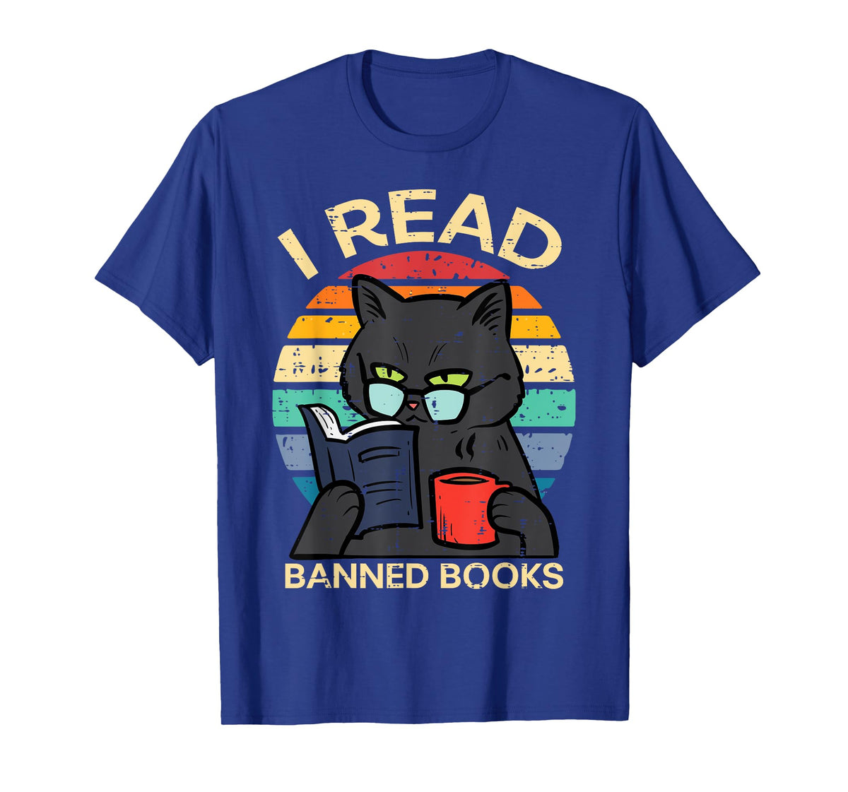 Black Cat Banned Books Funny Read Reading Librarian Women T-Shirt