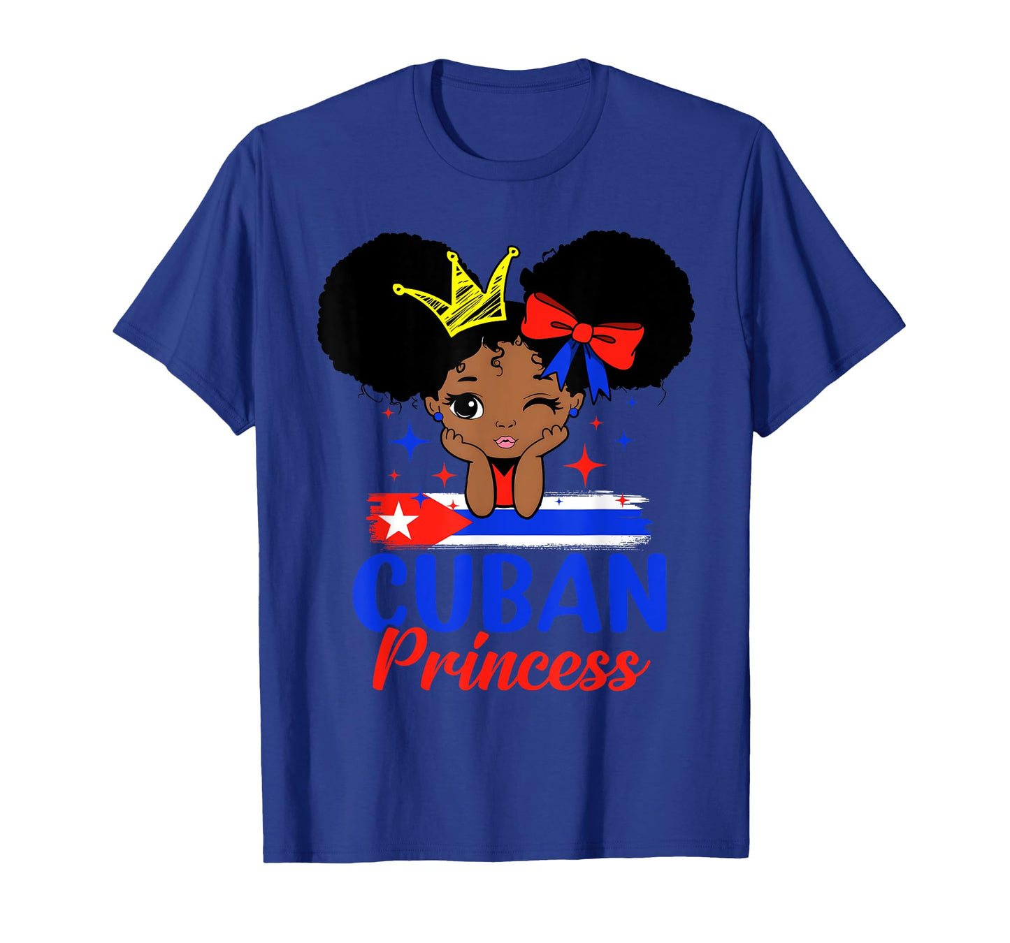 Cuban Princess Cuba Girl Melanin Cute Cuban Flag T-Shirt