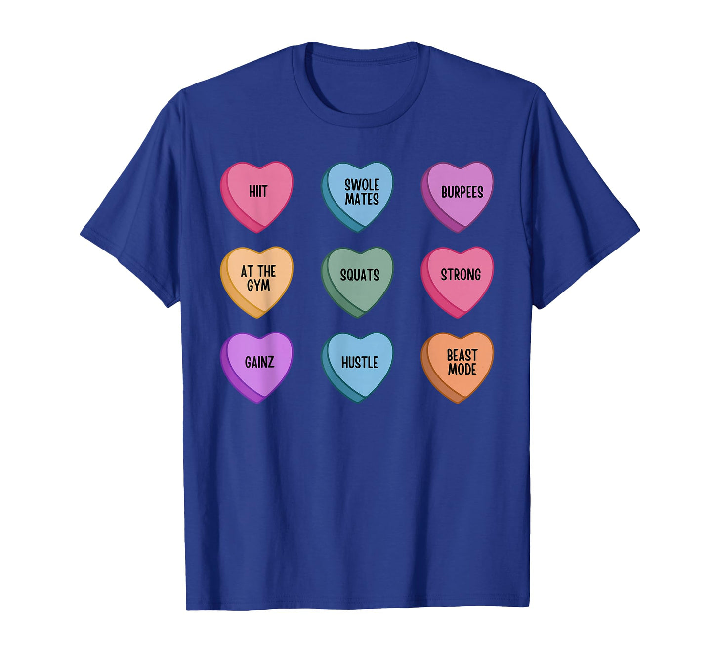 Gym Workout Candy Heart Valentines Day Fitness Weightlifting T-Shirt