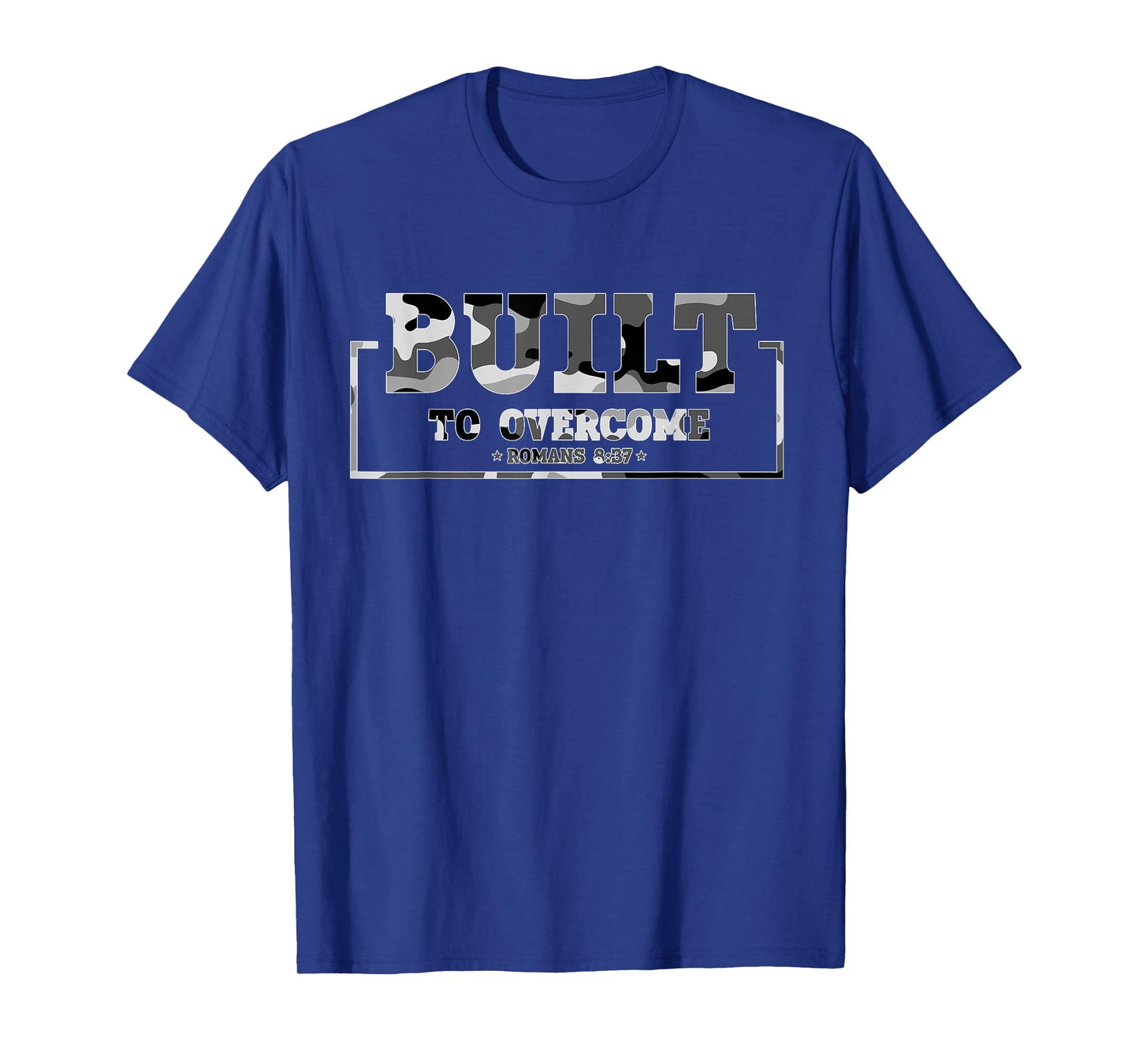 Built to Overcome Camo Gym Workout Scripture Faith Christian T-Shirt