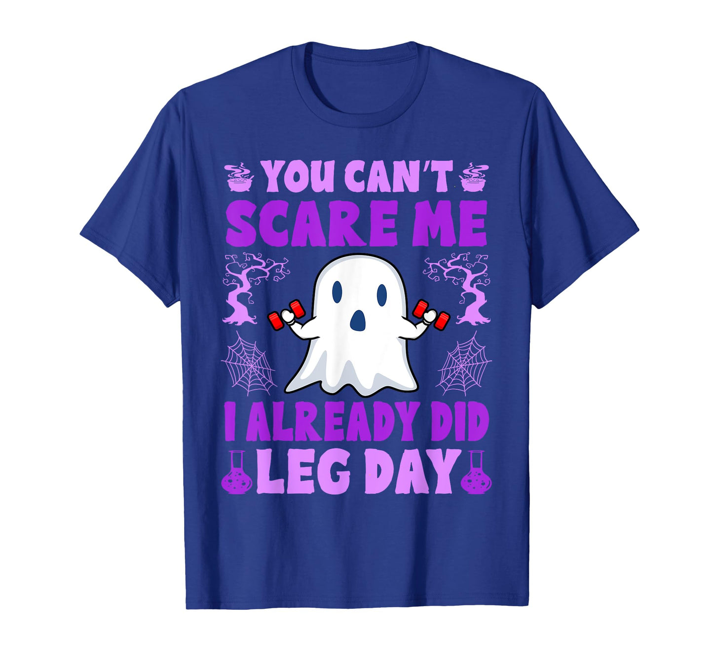 Halloween Workout Women Ghost Training With Dumbbells T-Shirt