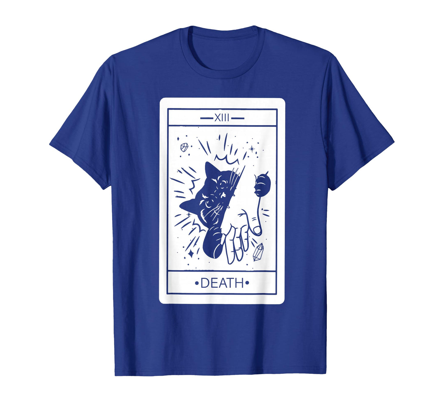Black Cat Tarot Death Halloween Witchy Cat Lover Men Women T-Shirt