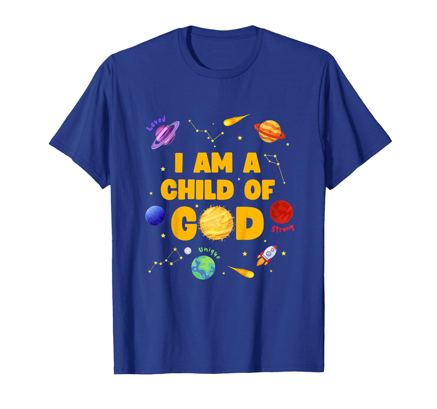 I Am A Child of God Christian Space Kids T-Shirt
