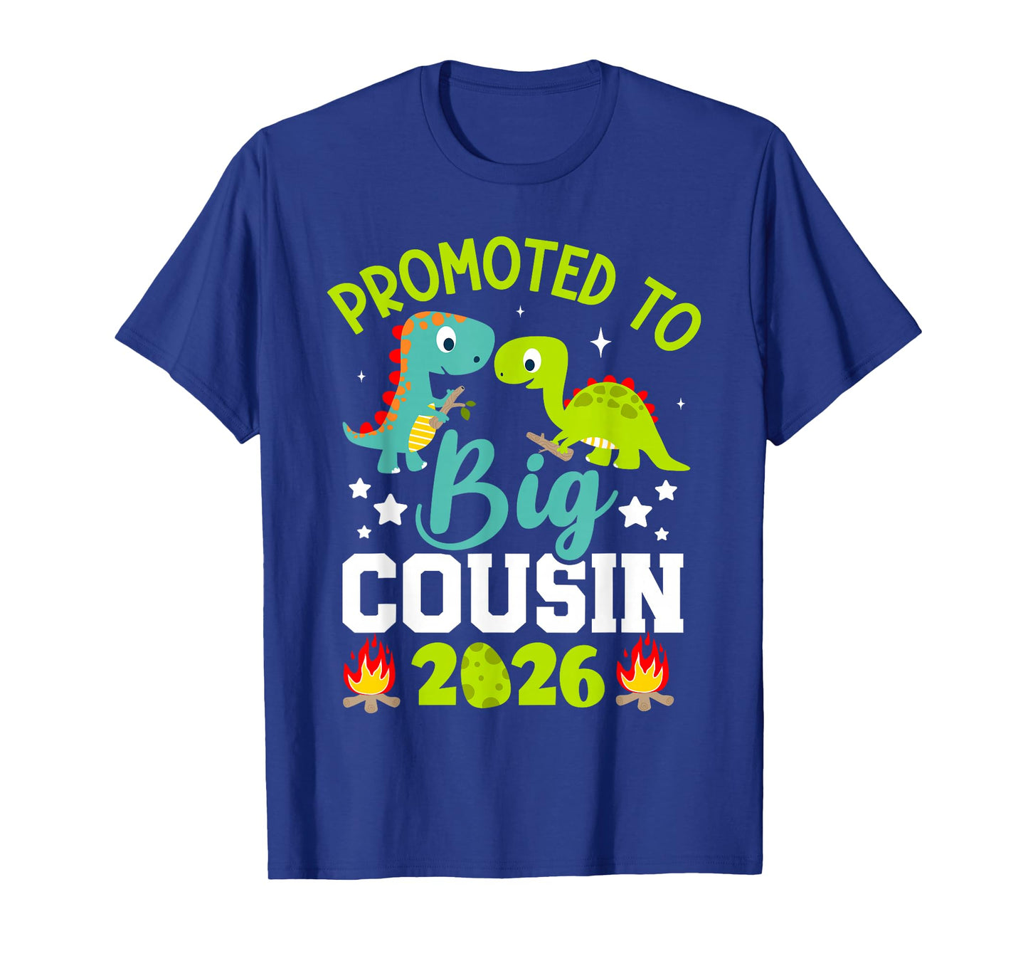 Promoted to Big Cousin 2026 with Dinosaur New Baby Shower T-Shirt