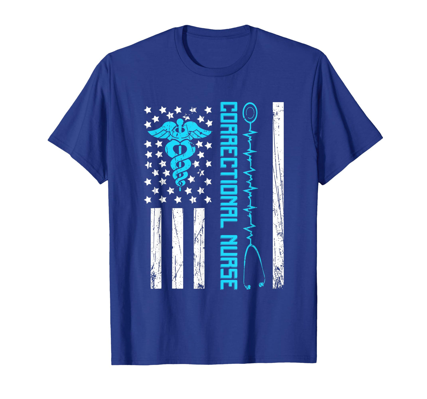 Cute Correctional Nurse Us Flag Nursing Healthcare Nurses T-Shirt