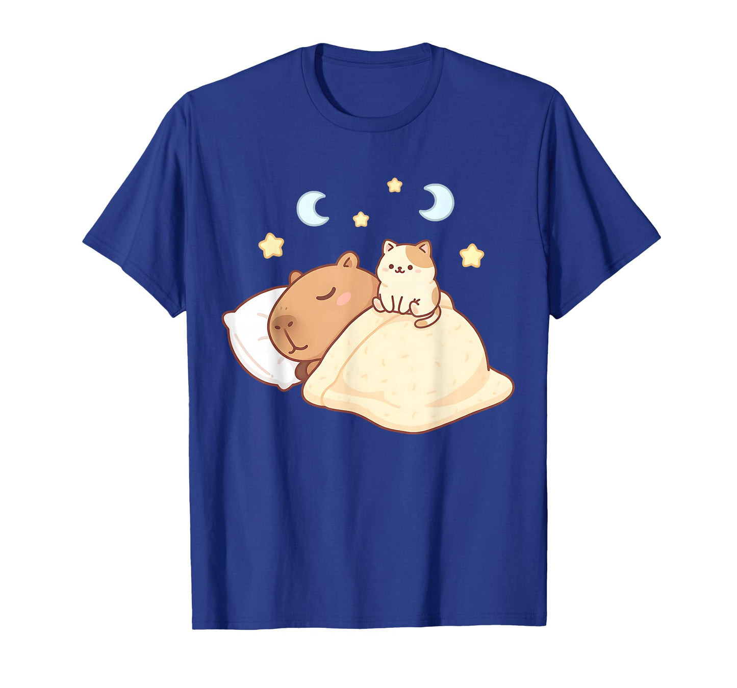 Cute Capybara Kawaii Sleep Pajamas Sleepybara Cat Anime Kids T-Shirt