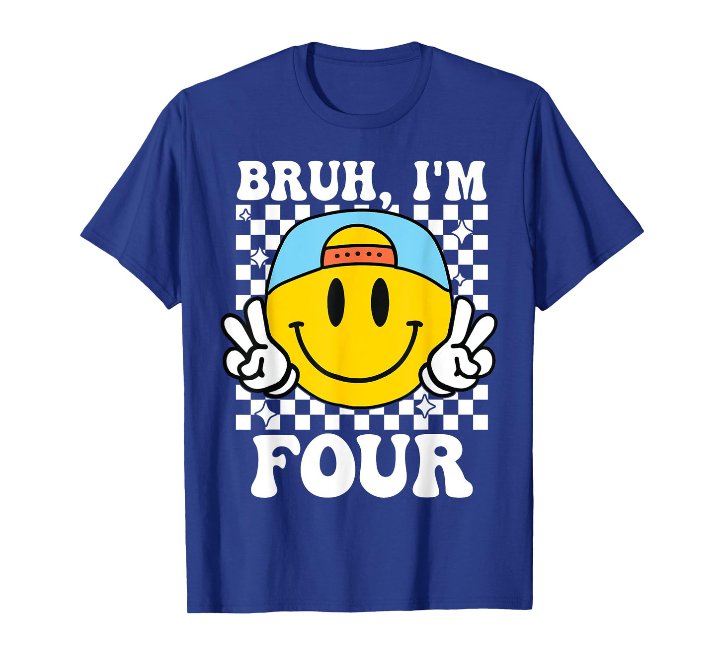 Bruh I'm Four 4 4th Birthday Groovy Boys Girls 4 Years Old T-Shirt