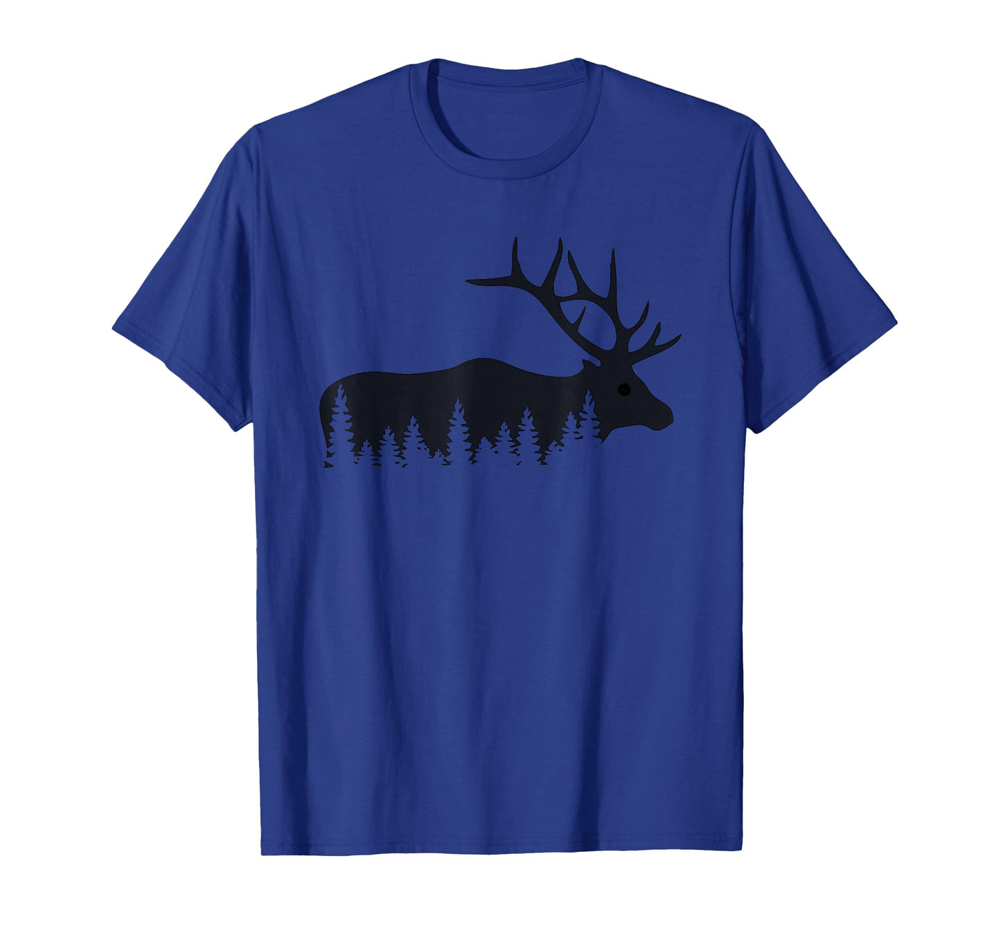 Elk Trees Silhouette Buck Deer Hunting Outdoors T-Shirt