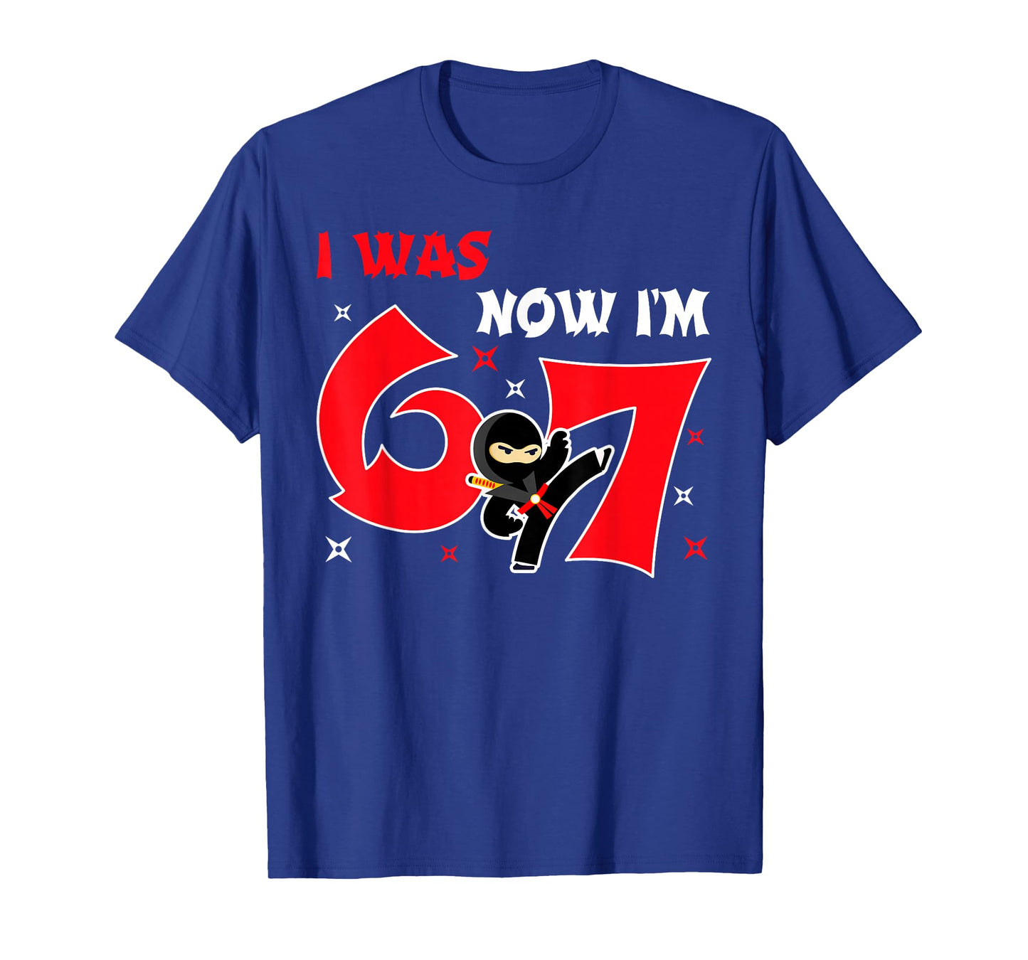 I was 6 Now I'm 7 7th Birthday Boy Kids Ninja Birthday Party T-Shirt