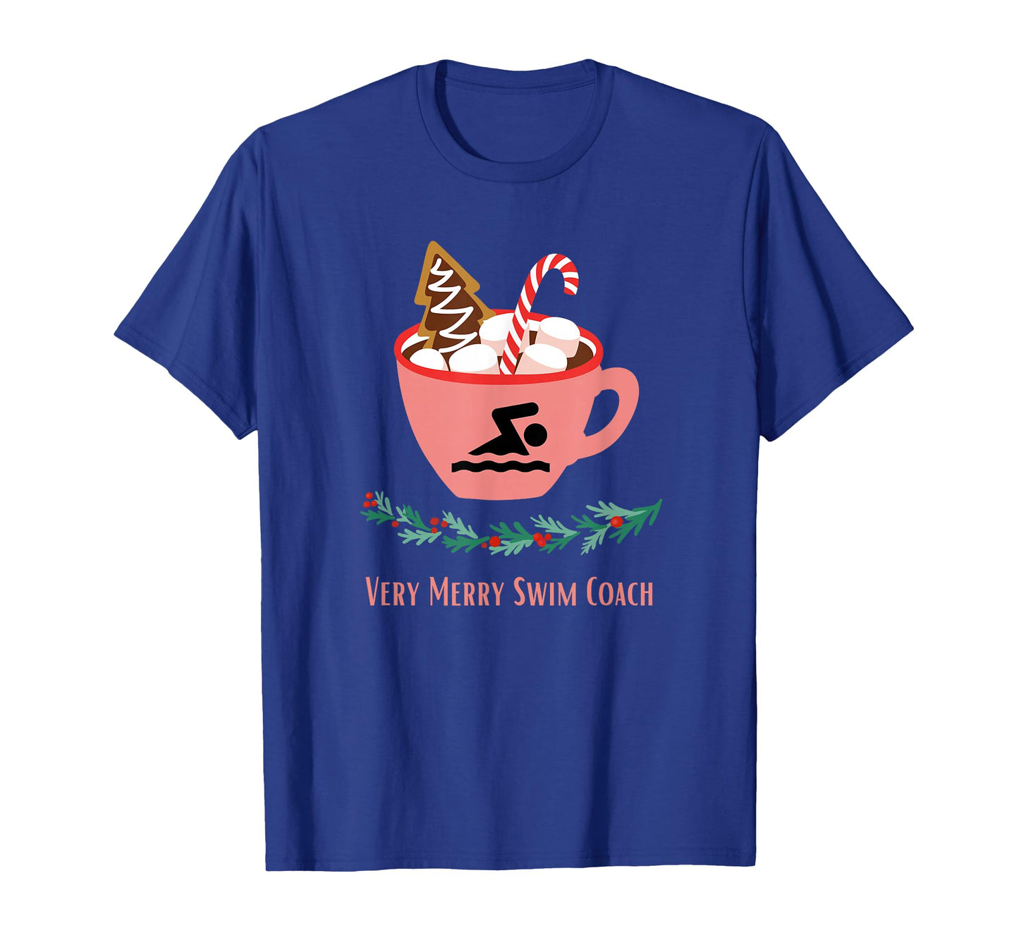 Swim Coach Christmas Xmas Holidays Sports Retro Trendy T-Shirt