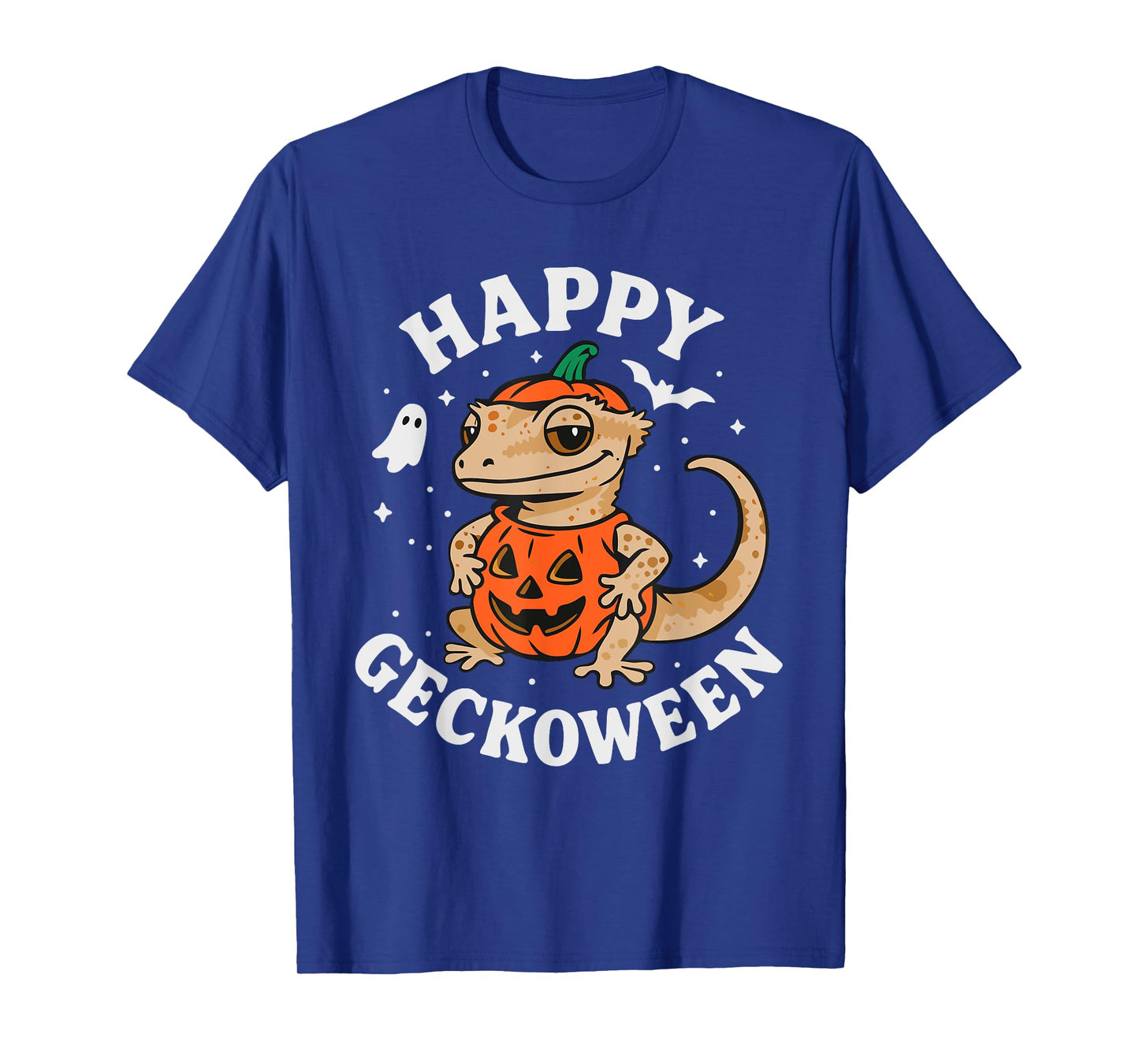 Funny Halloween Cute Crested Eyelash Gecko Pumpkin Costume T-Shirt