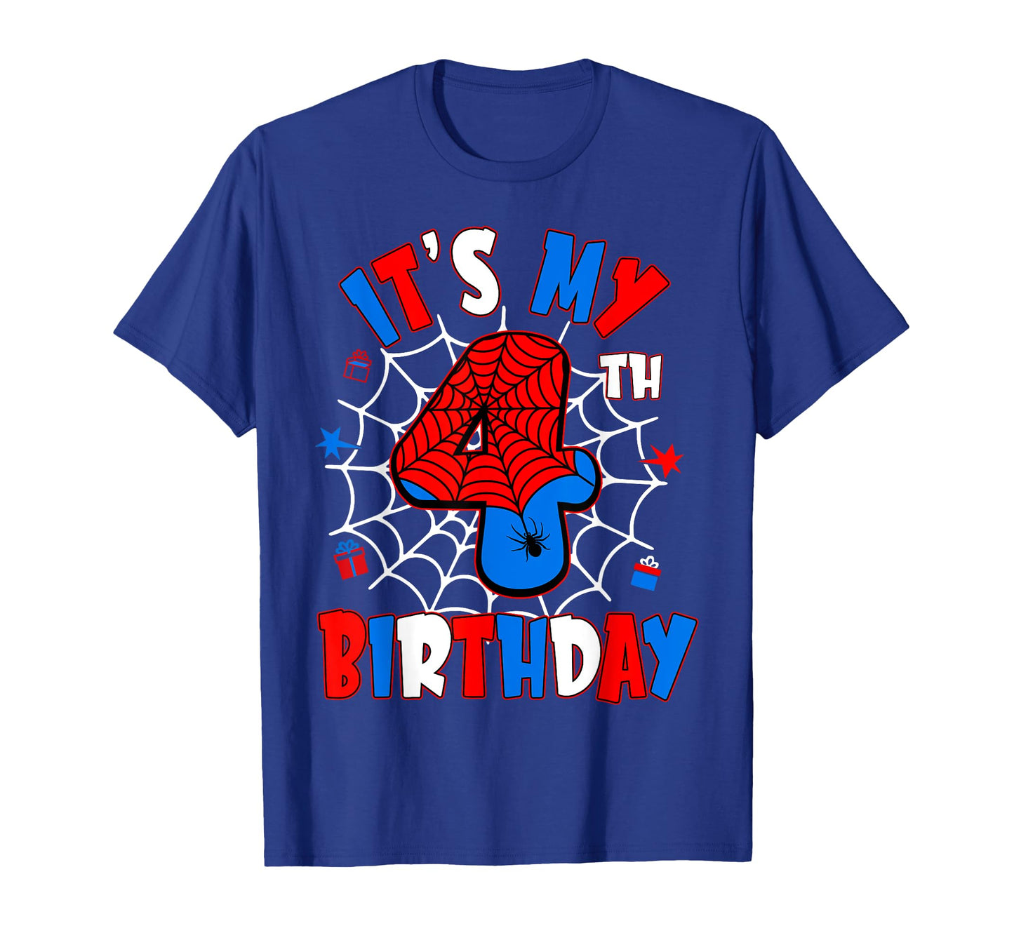 4 Year Old Kids It's My 4th Birthday Boy Theme Party T-Shirt