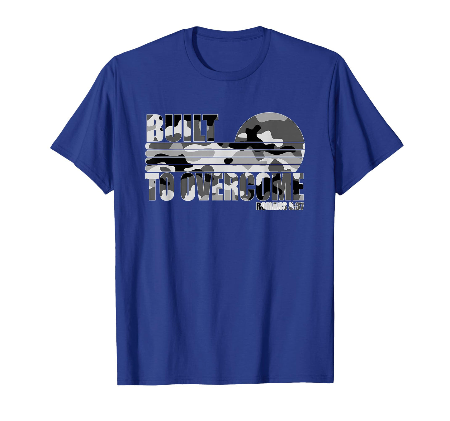 Built to Overcome Camo Faith Scripture Workout Gym Christian T-Shirt