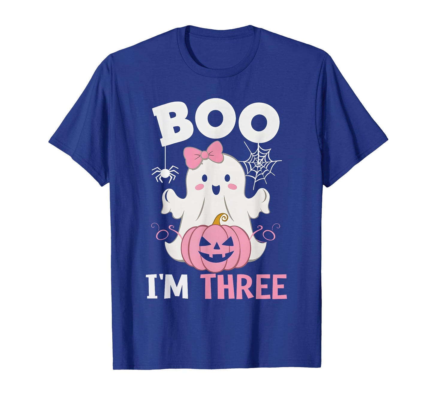 Ghost Boo I'm Three Year 3rd Birthday Girls Halloween Groovy T-Shirt