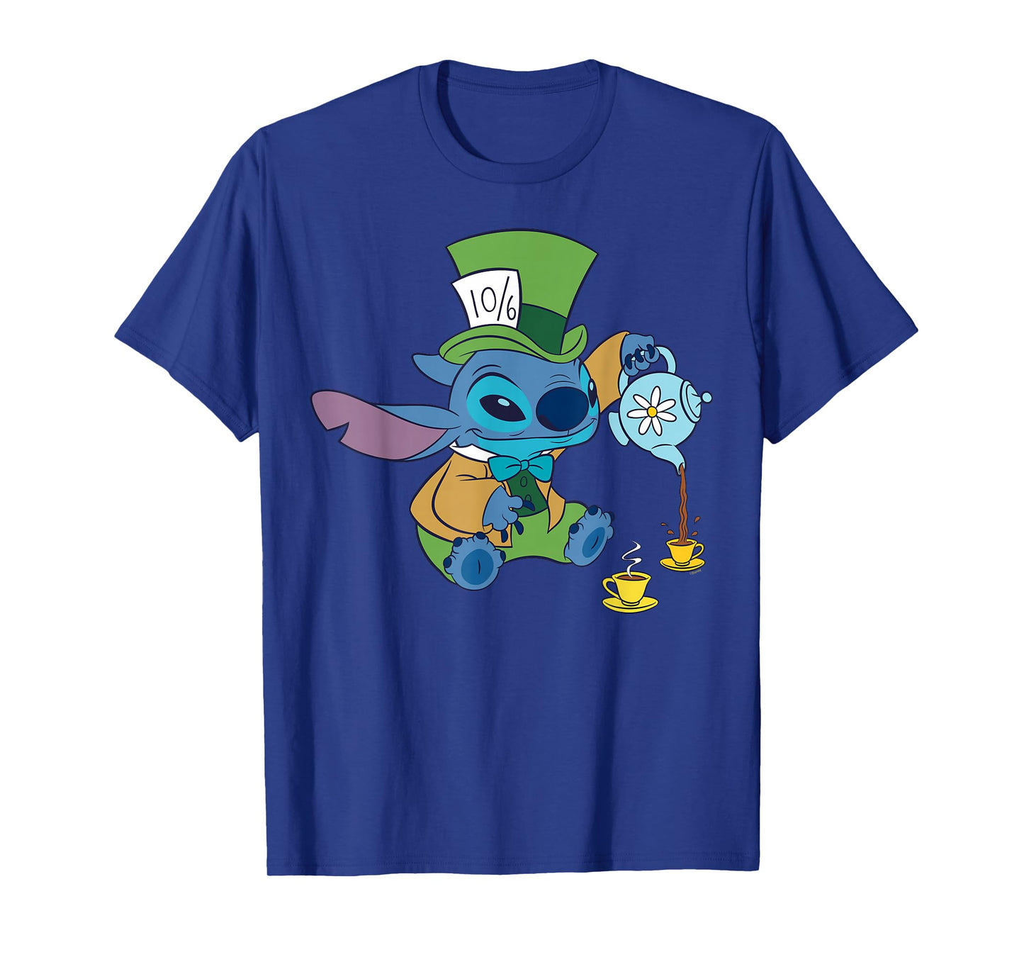 Disney Stitch in Mad Hatter Costume Halloween Wonderland T-Shirt