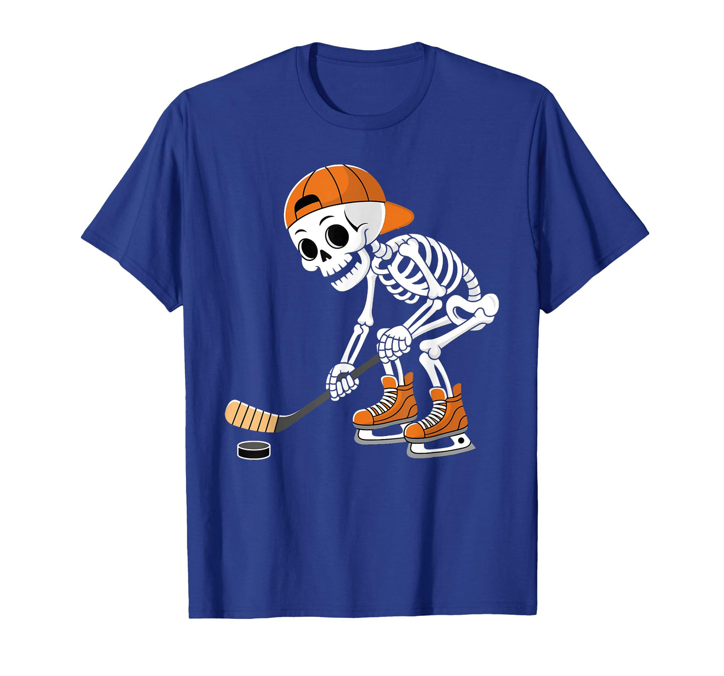 Funny Skeleton Hockey Player Cool Ice Skating T-Shirt