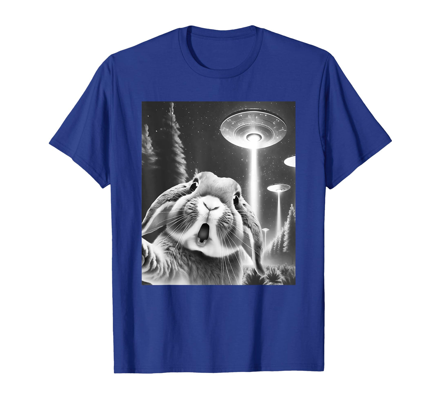 Funny Rabbit Alien UFO Taking a Selfie Animal Lover T-Shirt