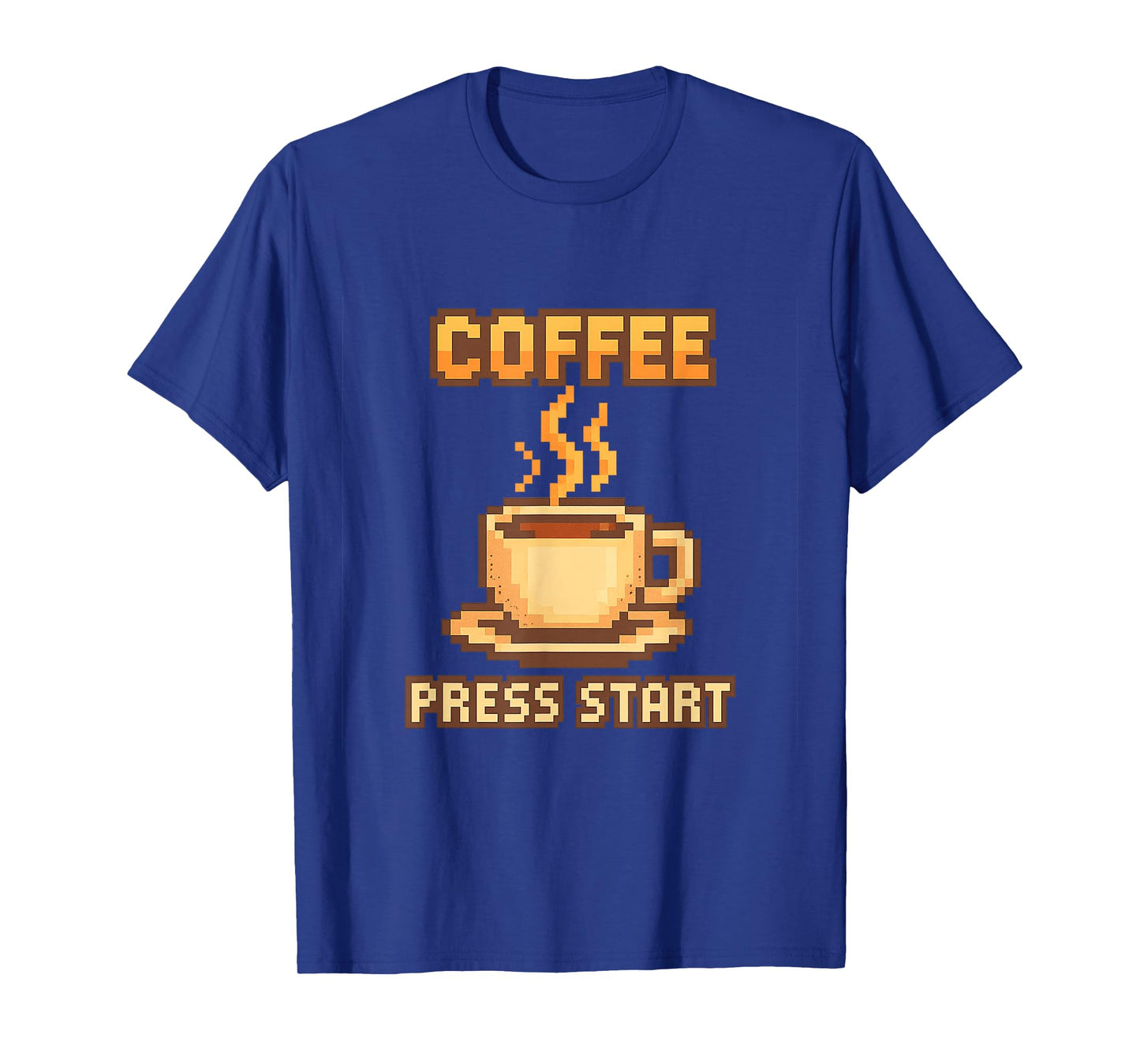 Coffee Press Start – Retro Gaming 8-Bit Pixel Art Design T-Shirt