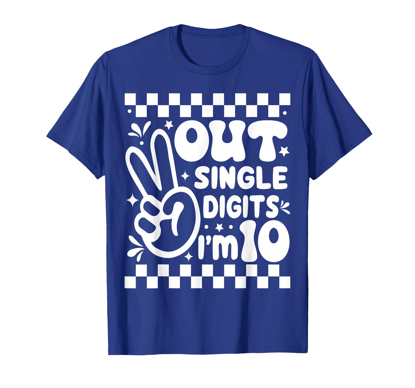 Funny Peace Out Single Digits I'm 10 Year Old 10th Birthday T-Shirt