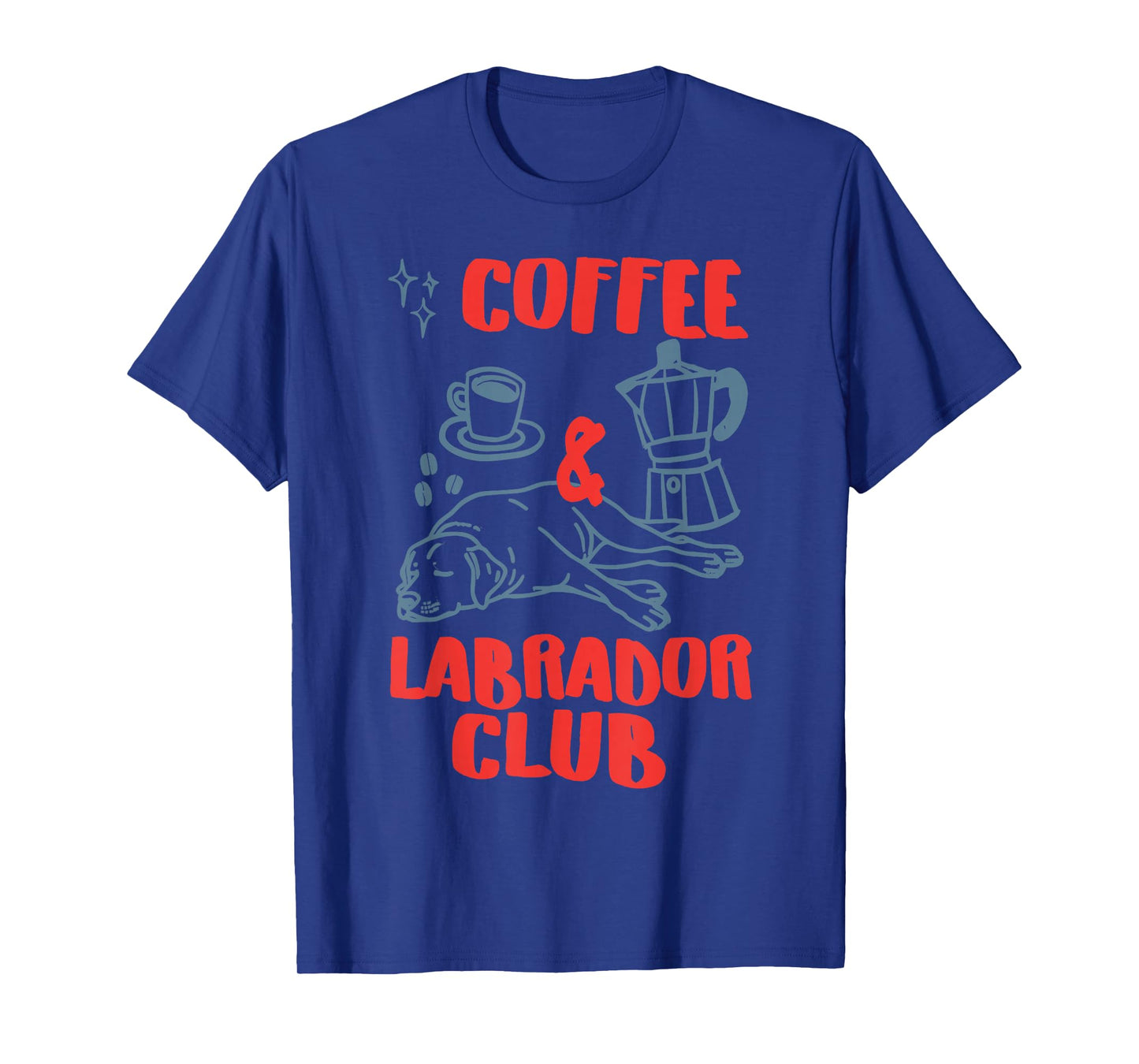 Coffee and Labrador Club Cute Dog Lover Illustration T-Shirt
