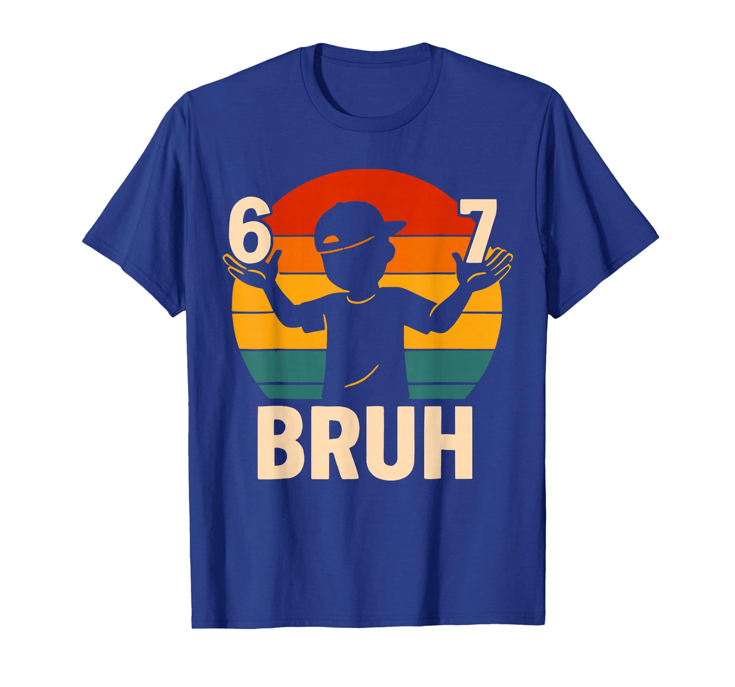 67 Bruh Retro Boy 6 7 Meme Kids Kindergarten Teen Funny 6-7 T-Shirt