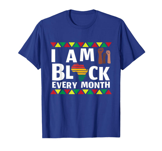 Black History Month Tshirt I Am Black African Woman Afro T-Shirt