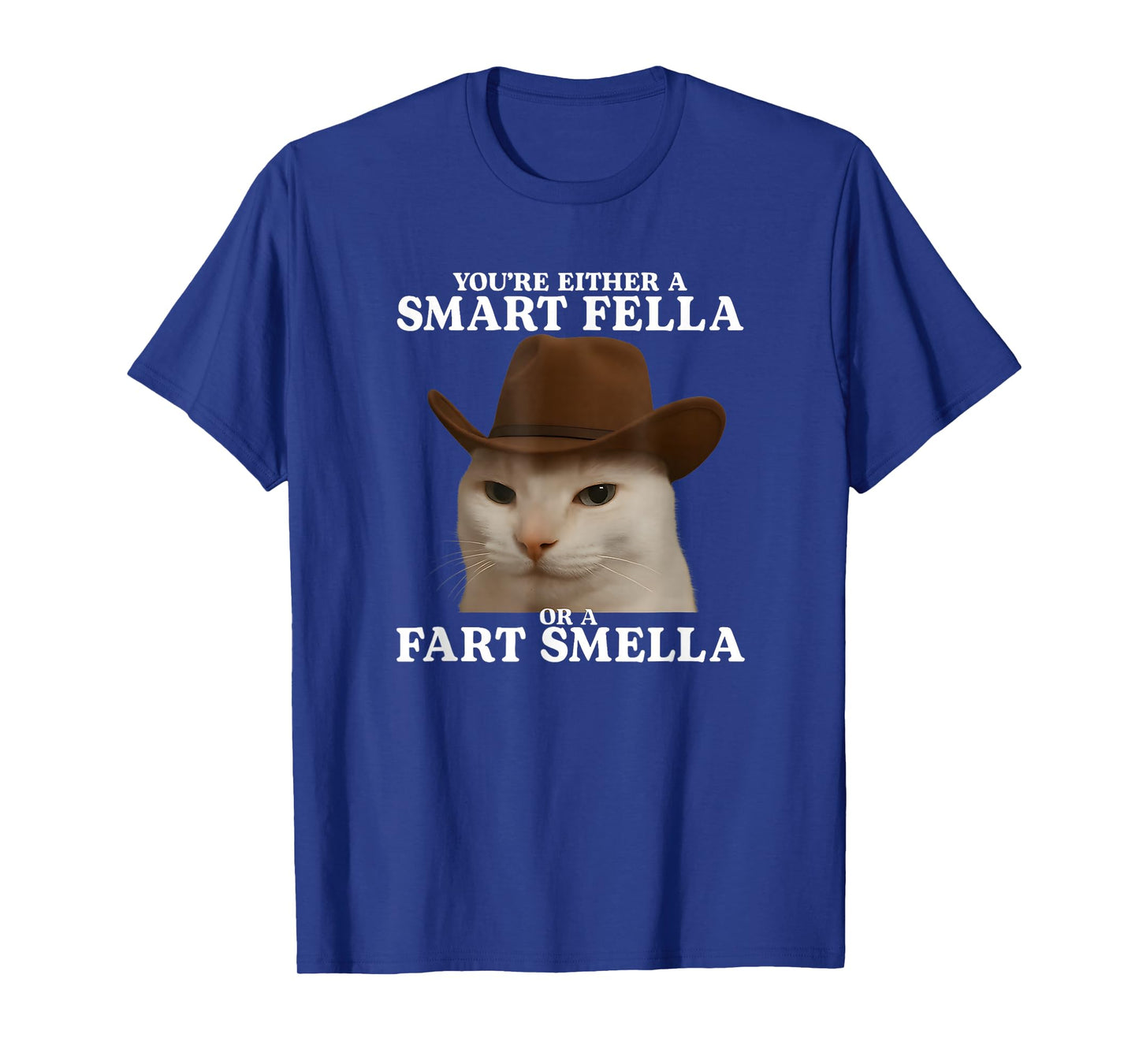 You're Either a Smart Fella or a Fart Smella Funny Cat Meme T-Shirt