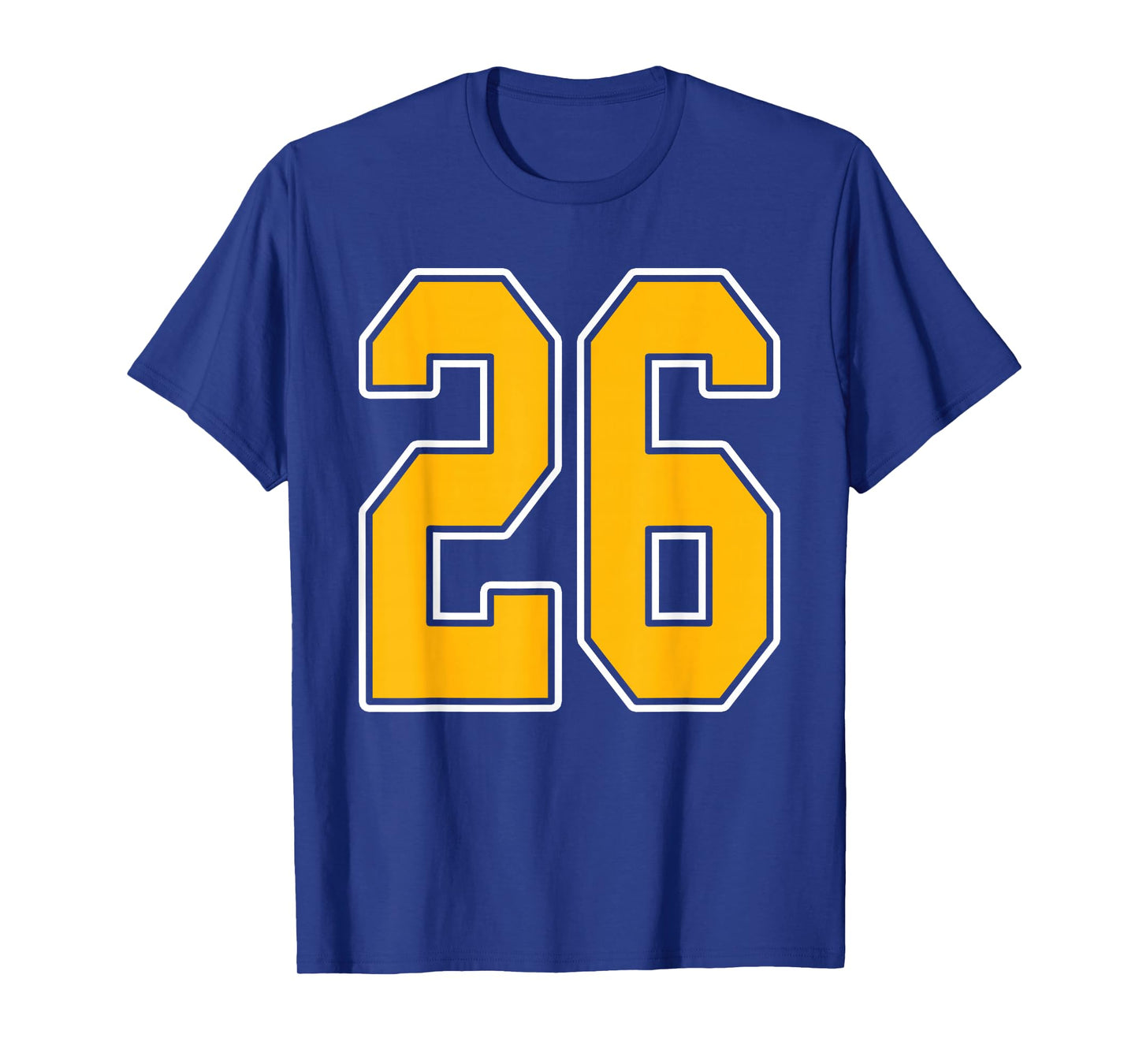 Gold and White Sports Number 26 Jersey Uniform Player T-Shirt