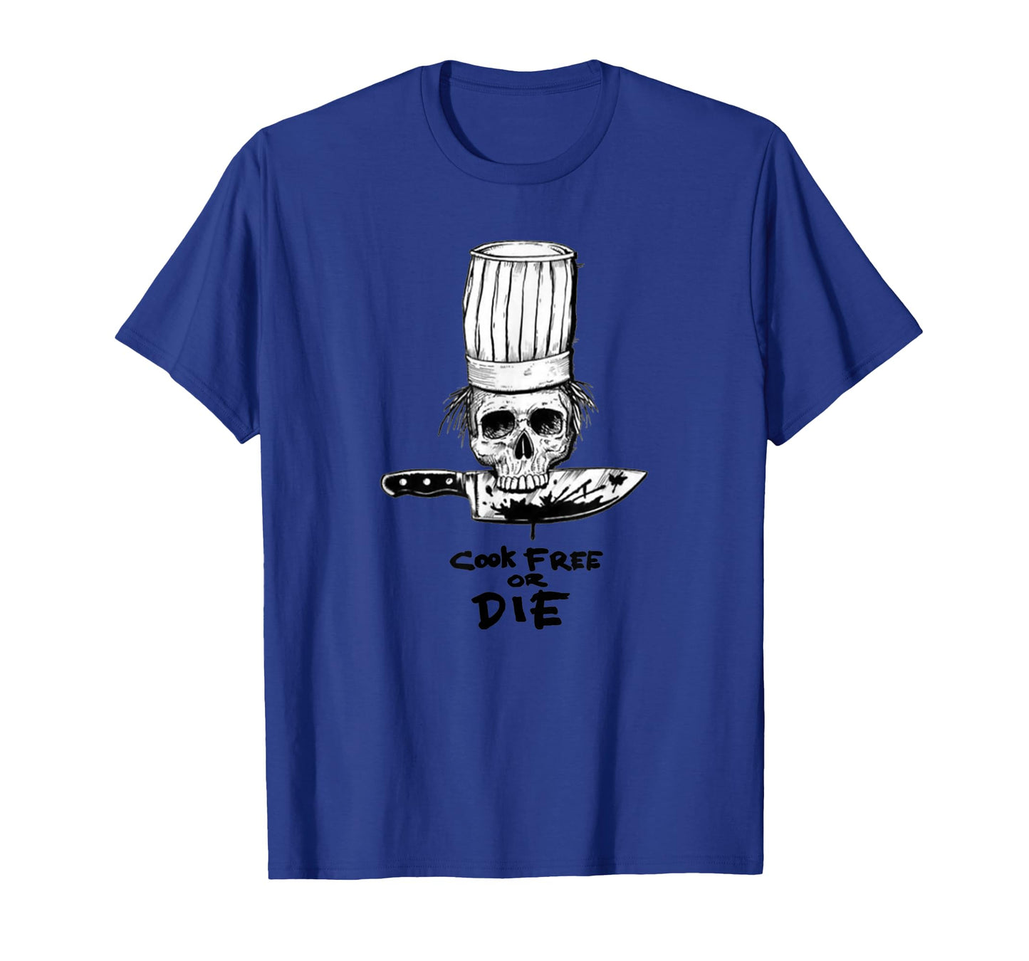 Bourdain Cook Free Or Die Funny Skull Chef Food T-Shirt